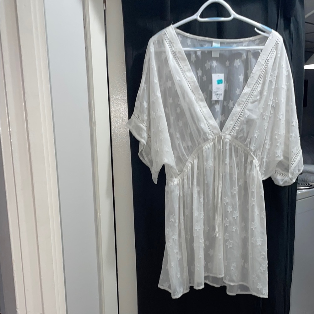 Outdoor Oasis Sheer Star Beach Cover up